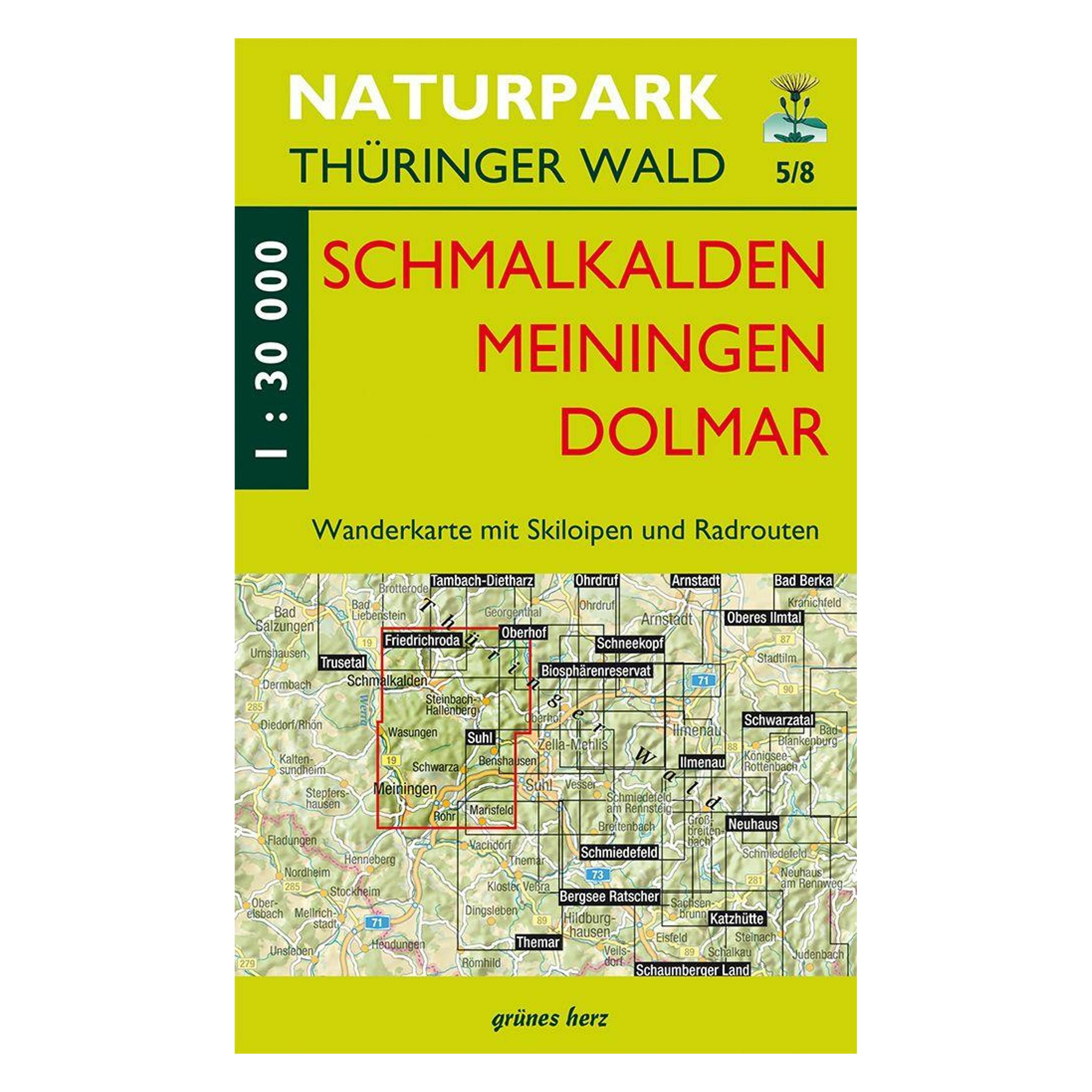 Grünes Herz Wanderkarte Schmalkalden, Meinigen, Dolmar (64855059)