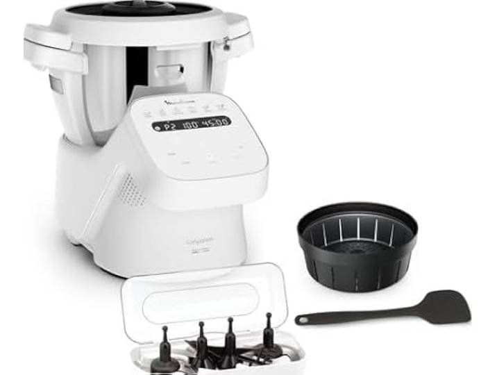 Moulinex Companion HF8401F1 Multifunktions-Küchenmaschine für 10 Personen, 14 Funktionen und manueller Modus, Kapazität 3 l, Farbe Grau,