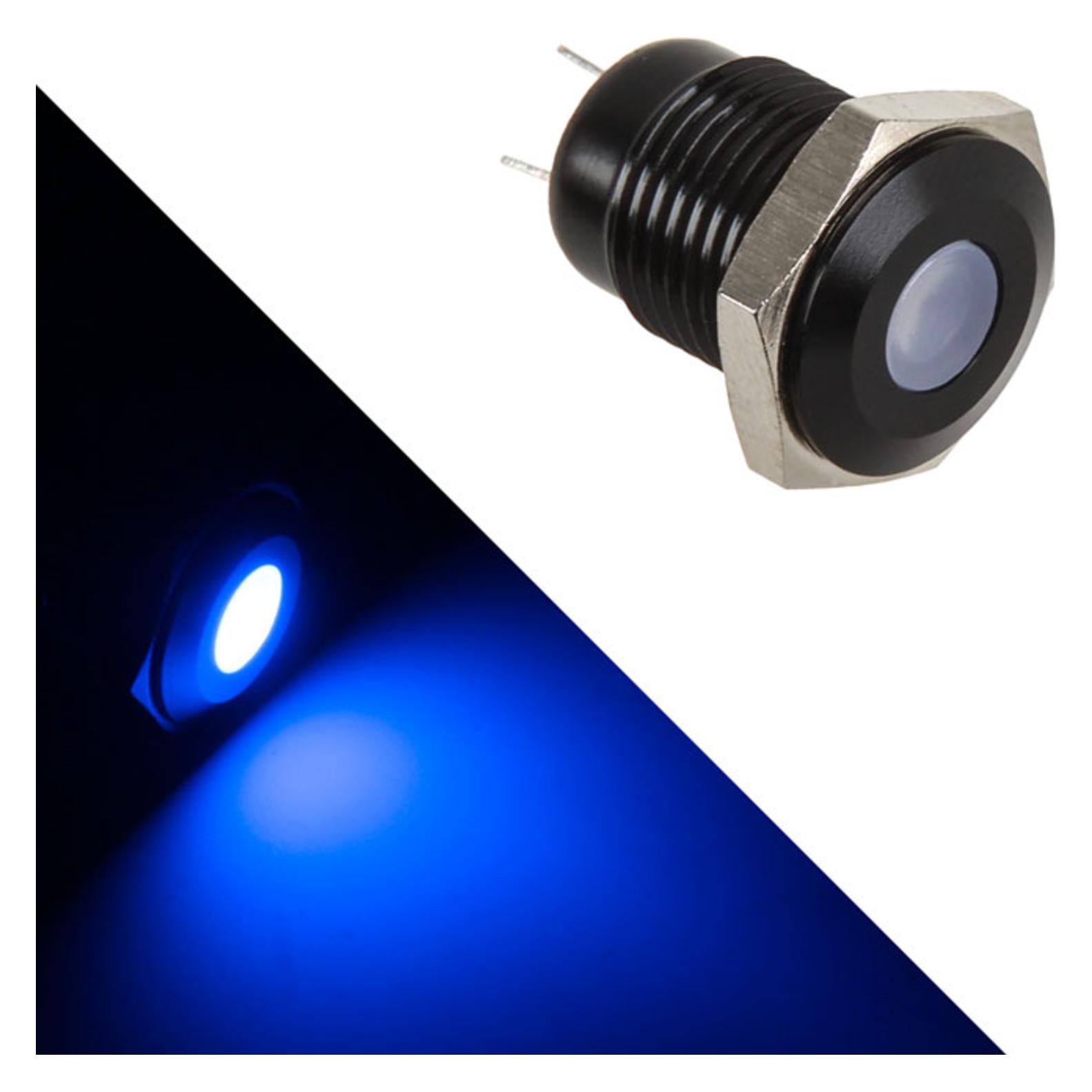 Lamptron Vandalismus-gesicherte LED - blau, schwarze Fassung (Blau) (LAMP-SW2001-H)