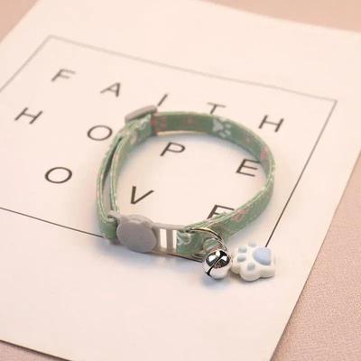 Uplifted Finds Adjustable Footprint Breakaway Cat Collar green A