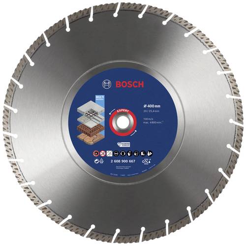 Bosch Accessories 2608900667 EXPERT MultiMaterial Diamanttrennscheibe Durchmesser 400mm Bohrungs-Ø 20 mm, 25.40mm Stein, Beton