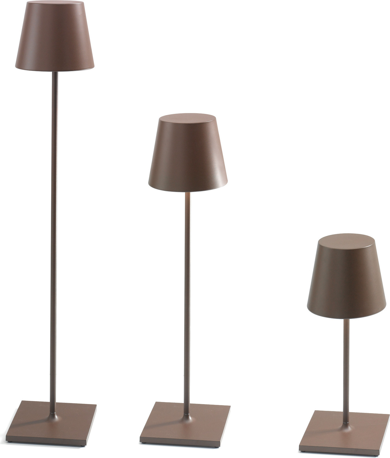 Zafferano Poldina XXL oplaadbare LED tafellamp met verstelbare accentverlichting - Bruin