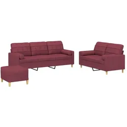 vidaXL, Sofa + Bettsofa, Inlonin (Mit Zierkissen & Fusshocker) (Polstergruppe)