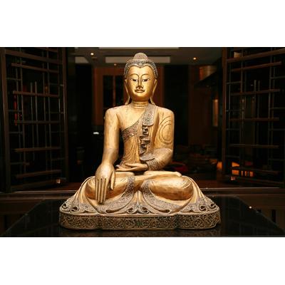 Fototapete PAPERMOON "Goldener Buddha", bunt, B:4m L:2,6m, Vlies, Tapeten