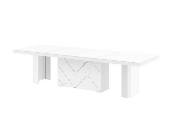 designimpex Esstisch Design Tisch HEK-111 Weiß Hochglanz XXL ausziehbar 180 bis 468 cm