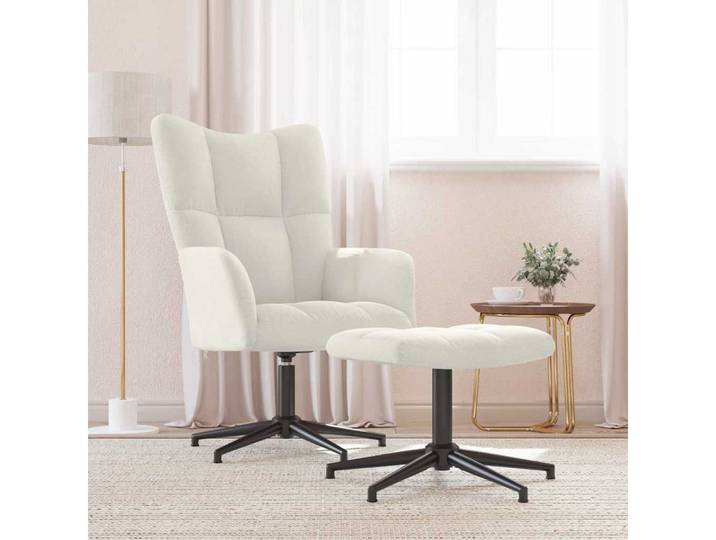 vidaXL Relaxsessel, Relaxsessel mit Hocker Cremeweiß Samt