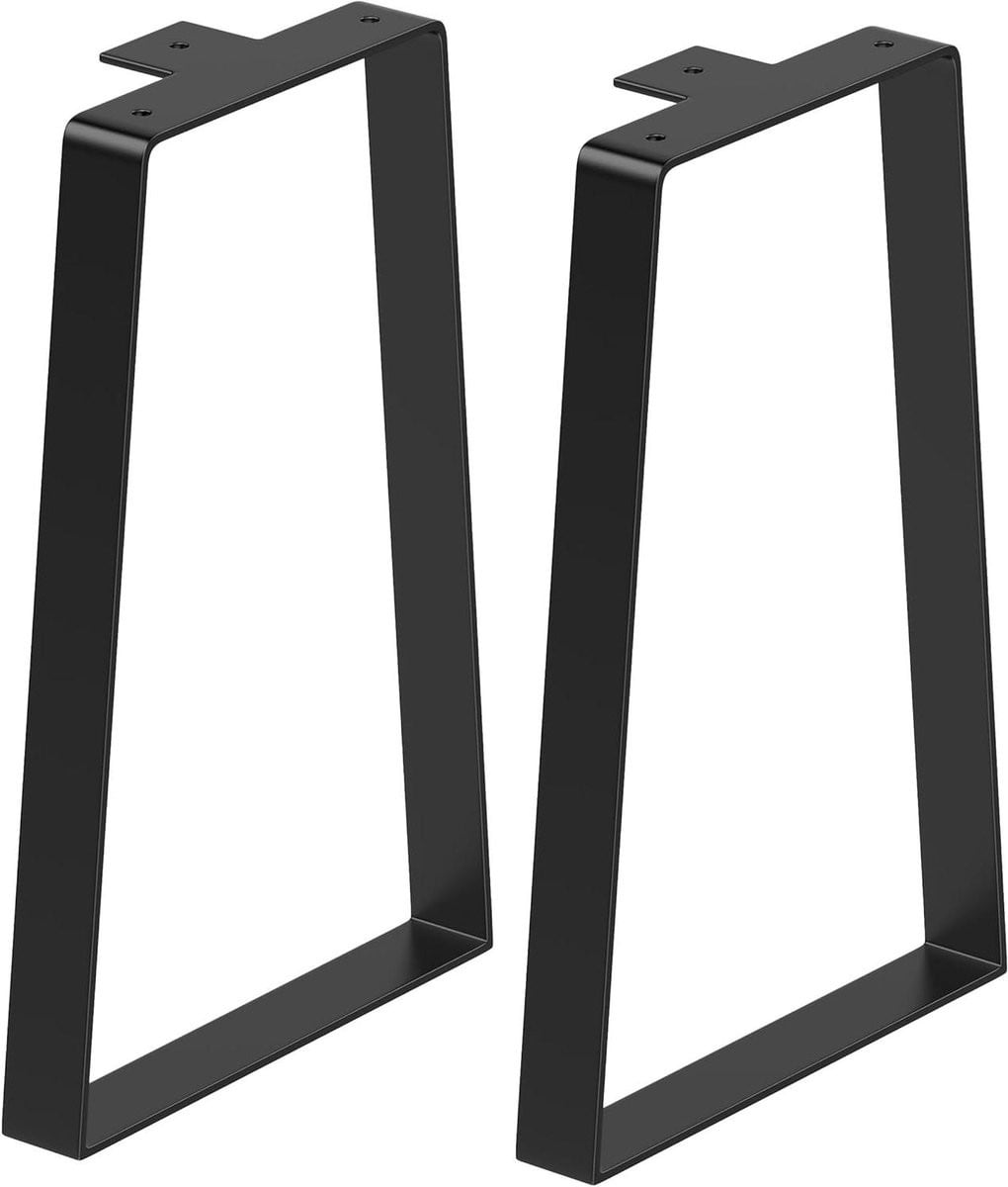 Set van zwarte trapezium tafelpoten voor meubels met een hoogte van 40 cm