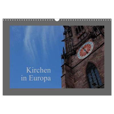 Kirchen in Europa (Wandkalender 2026 DIN A3 quer), CALVENDO Monatskalender
