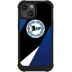 Nivocase Hülle für Apple iPhone 15 Stossfeste Handyhülle NIVOmax Case Schwarz Arminia Bielefeld DSC (Apple iPhone 15), Smartphone Hülle, Schwarz