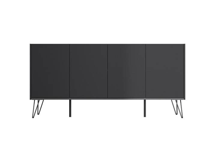 Mid.you Sideboard Posseik Industrial, Graphit, Metall, 155x75.8x42 cm, stehend, Wohnzimmer, Kommoden & Sideboards, Sideboards
