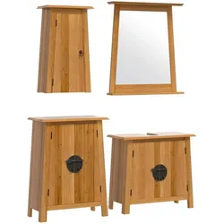 vidaXL, Badmöbelset, Tiago Sink cabinet + side cabinet + wall cabinet + mirror