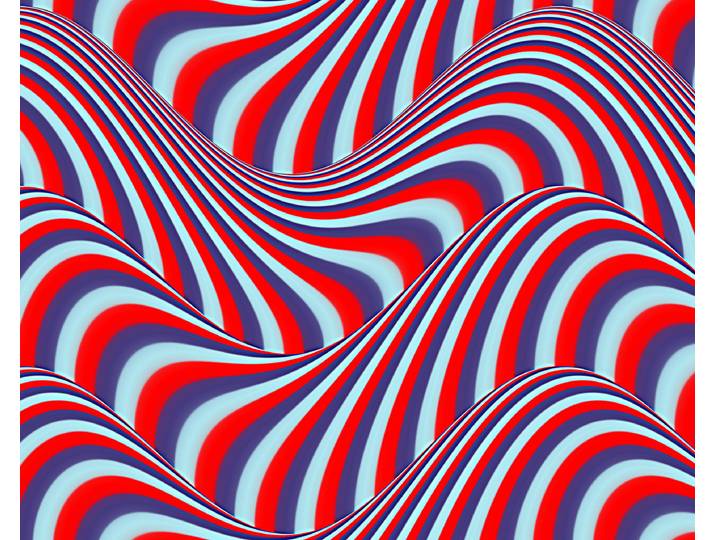 Fototapete PAPERMOON Op Art Fließende Streifen , bunt, B:1,5m L:1,11m, Vlies, Tapeten, Fototapete
