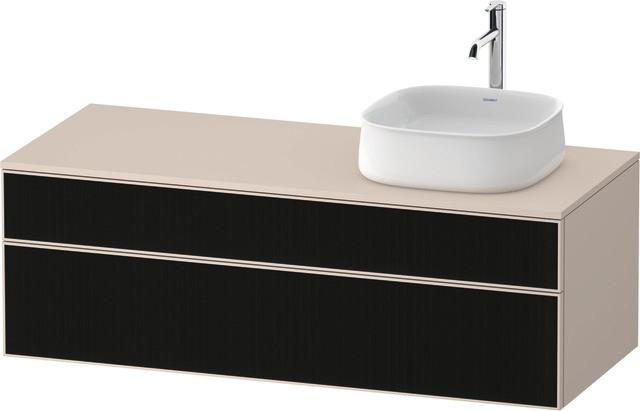 Duravit Zencha Konsolenwaschtischunterbau wandhängend Schwarz Linienstruktur & Taupe n/a & Supermatt ZE4822R63830000