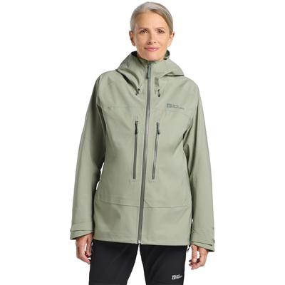 Funktionsjacke JACK WOLFSKIN "KAMMWEG 3L JKT W", Damen, Gr. L (42/44), grün (mint, leaf), Obermaterial: 100% Polyester. Futter: 100% Polyester. Futter 2: 86% Polyamid, 14% sonstige Fasern, Jacken Funktionsjacke, atmungsaktiv, wasserdicht, winddicht