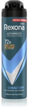 Rexona Men Advanced Protection Cobalt Dry antitranspirante em spray 72h para homens 150 ml. Men Advanced Protection Cobalt Dry