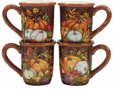 Certified International Harvest Blessings 16 oz. Mug, Set of 4