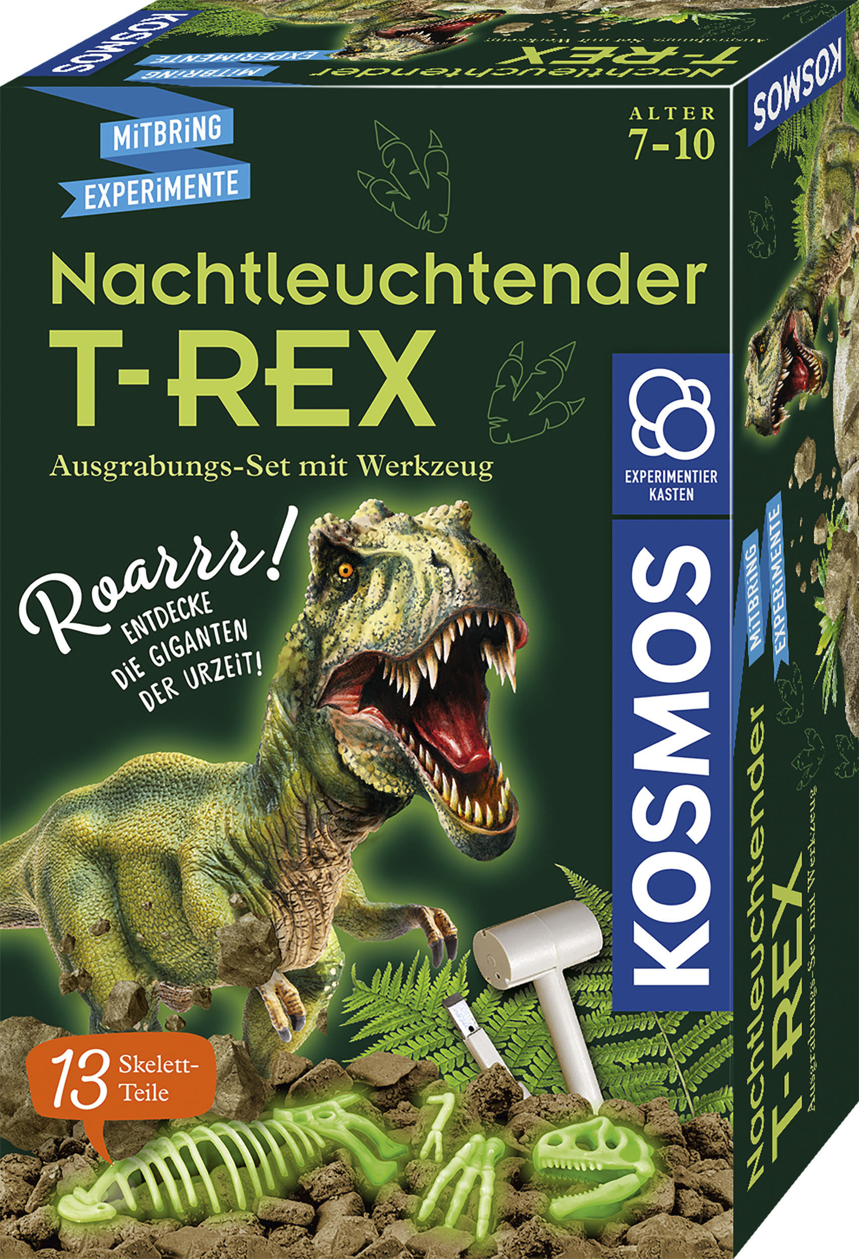 Experimentierkasten KOSMOS "Nachtleuchtender T-REX", bunt (weiß, neutral), Experimentierkästen, Kinder, Experimentierkasten