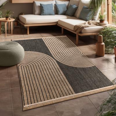 Paco Home Indoor and Outdoor Rug Boho Look with Modern Curved Lines