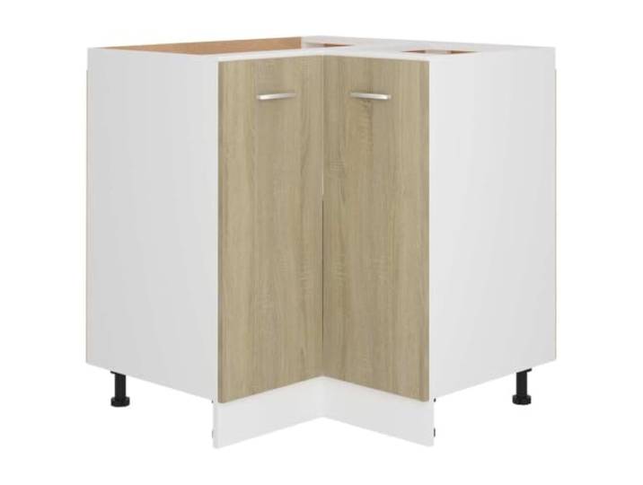 HKTMGDNG Eckunterschrank Lyon Sonoma-Eiche 75,5x75,5x81,5 cm Küche Funktionaler Eckschrank für die Küche: 2 Fächer bieten saubere Ordnung für Töpfe und Geschirr. Pflegeleichte Oberfläche.