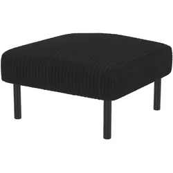 STILVORA Fußhocker Cordstoff Schwarz 56x51x39 cm mit Metallgestell