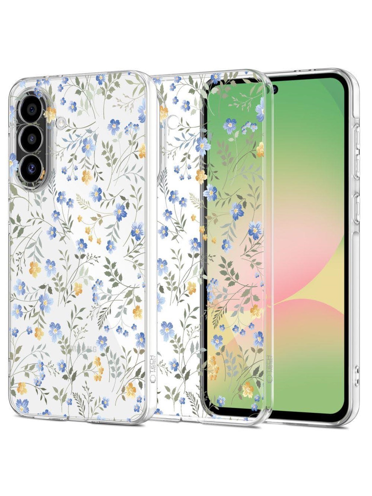 Tech-Protect FlexAir Case for Samsung Galaxy A27 - Clear and Floral