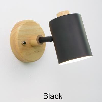 Evergreen Home Goods Wooden Wall Lamp, For Bedroom, Living Room, And Home Aisle Decor black no Switch