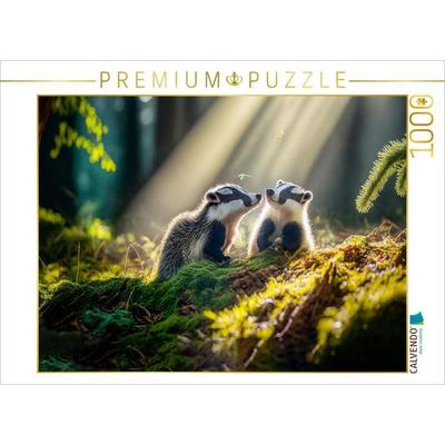 CALVENDO Puzzle Dachse | 1000 Teile Lege-Größe 64x48cm Foto-Puzzle für glückliche Stunden