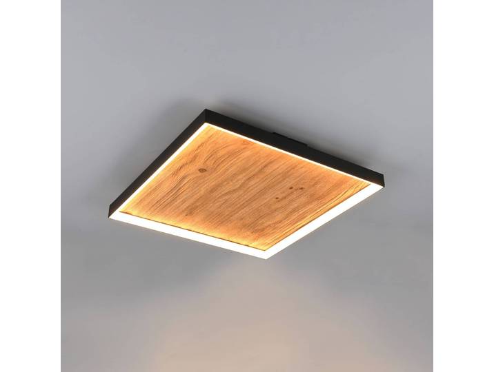Plafondlamp Kalea, dimbaar, hout licht, Woon-/ Eetkamer, Hout, plafondlamp hout