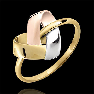 Edenly Ring Origami Herz in 375er WeiÃŸ-, Gelb- und RosÃ©gold