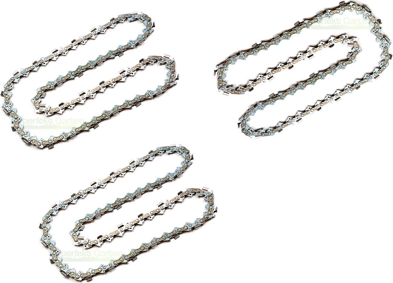 Set van 3 zaagkettingen 35 cm, 1,3 mm, 3/8" 53 schakels voor Kinzo Garden Power