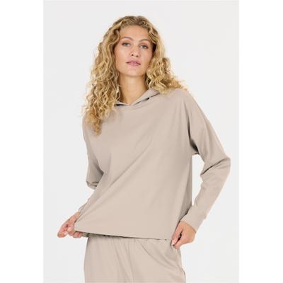 Kapuzensweatshirt ATHLECIA "Guyana", Damen, Gr. 40, beige (taupe), 79% Polyester, 21% Elasthan, unifarben, normal, ohne Ausschnitt, Sweatshirts, Komfort