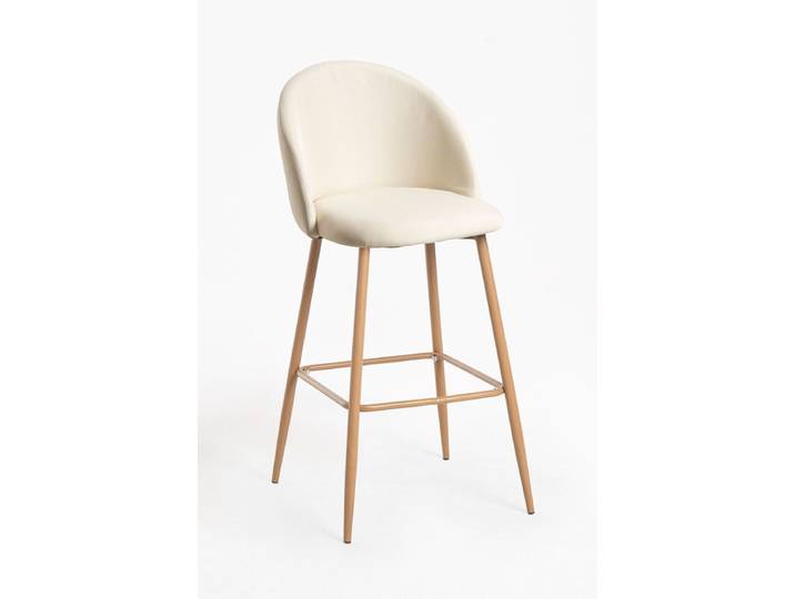 4er Set Vint Stoff Hocker - Beige