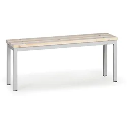 Umkleidebank mit Latten-Sitz, Länge 1000 mm, grau