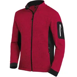 Strick Fleecejacke "CHRISTOPH" - XS - rot/schwarz