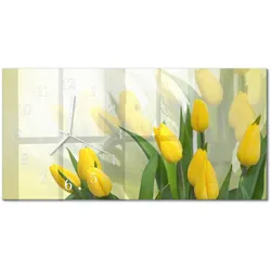 WANDUHR aus Glas 60x30 cm - Tulpen