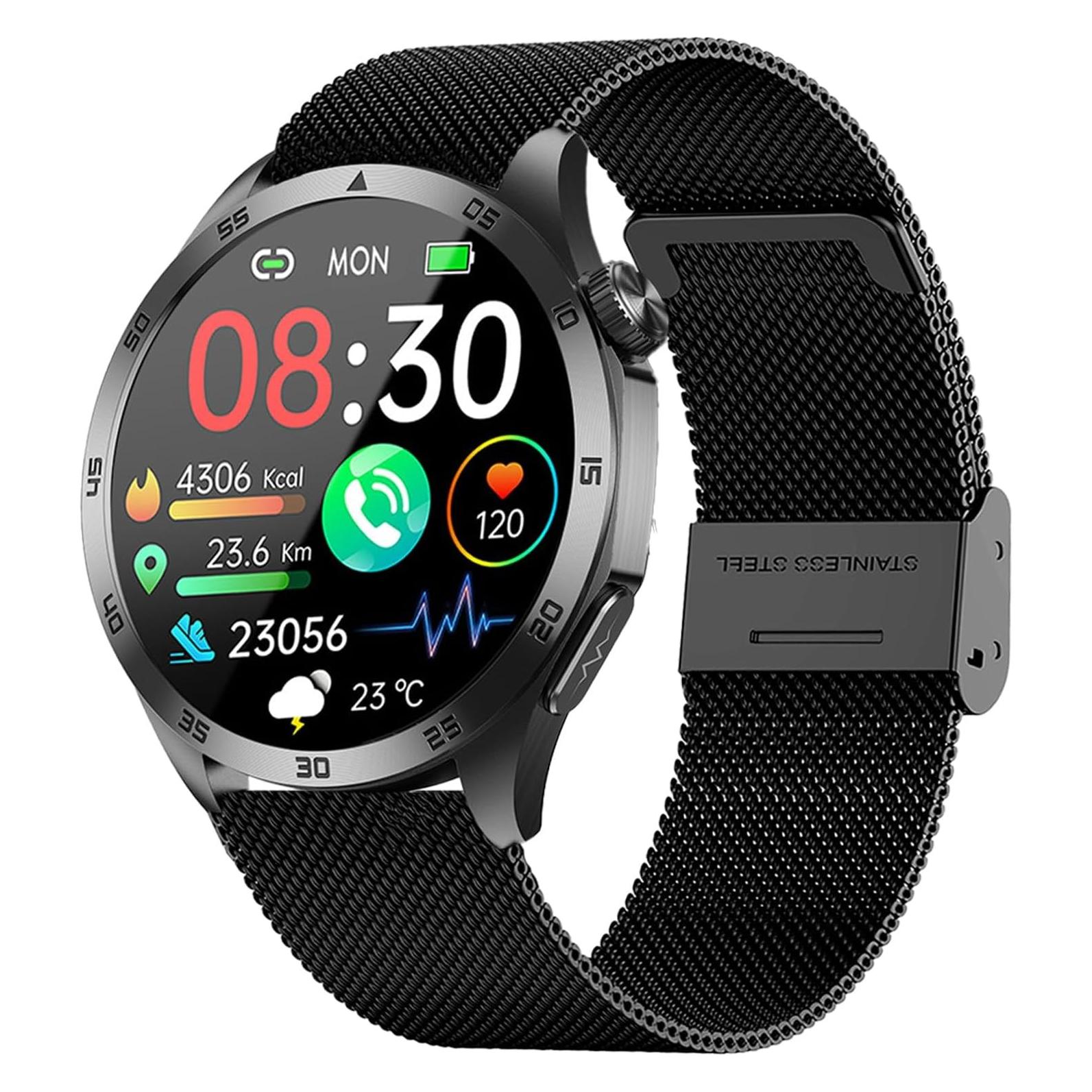 Knauermann Gesundheitssmartwatch mit Telefonfunktion, EKG Plus, HRV- und SOS-Funktion, Schlafapnoe (58251402)