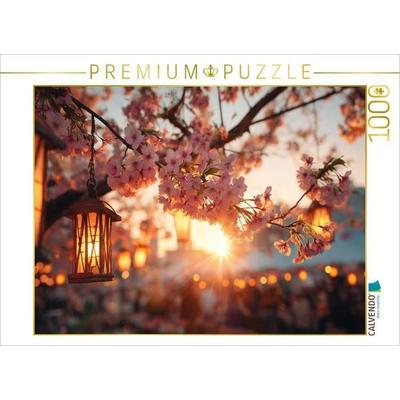 CALVENDO Puzzle Goldenes Licht auf stillen Blütenwegen | 1000 Teile Lege-Größe 64x48cm Foto-Puzzle für glückliche Stunden