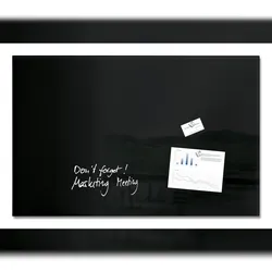 Sigel GL140 Glas-Whiteboard / große Glasmagnettafel Artverum, 65x100 cm, schwarz