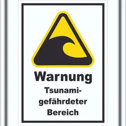 HB-Druck Schild Warnung Tsunami-gefährdeter Bereich A3 (297x420mm)