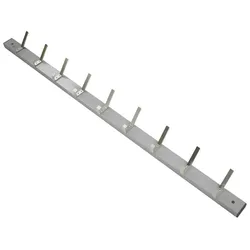 PROREGAL Wandgarderobe mit 9 Doppelhaken aus Metall | HxBxT 15x12138cm | Grau
