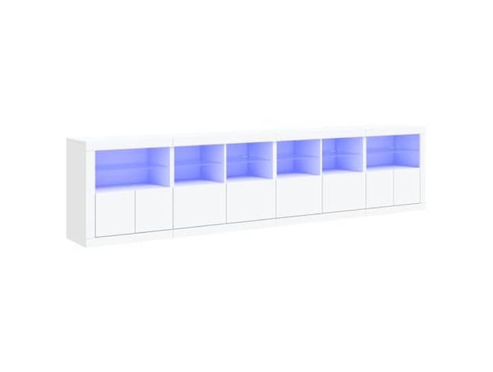 vidaXL Sideboard mit LED-Leuchten Weiß 283x37x67 cm