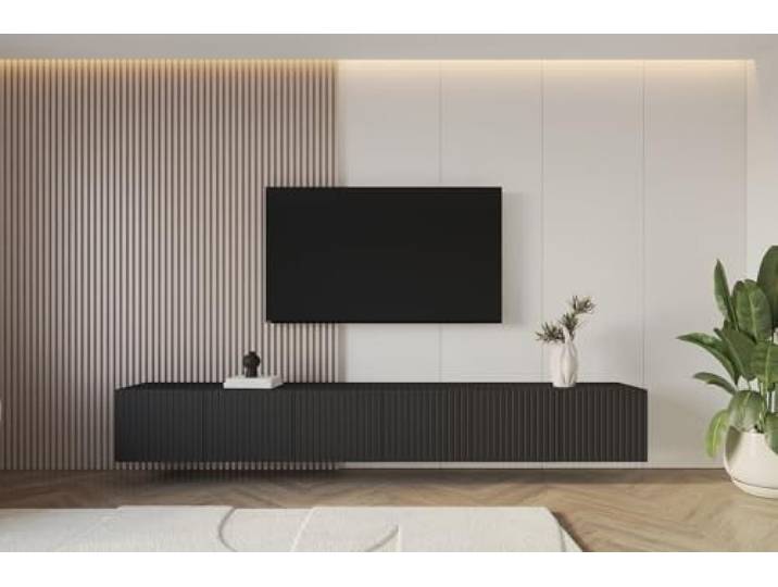 ALTDECOR TV-Schrank Fernsehtisch - Kito-W - 3x100x40x40 - Schwarz Lowboard TV Möbel TV Cabinet Fernsehschrank für das Wohnzimmer TV Kommode TV Tisch TV Sideboard TV Board