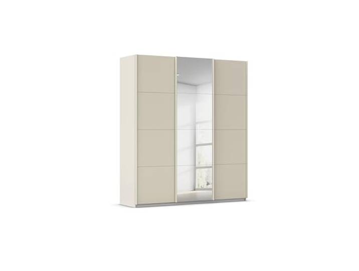 Rauch Möbel KULMBACH, Schwebetürenschrank, Farbe Beige, Breite 203 cm Kleiderschrank mit Schwebetüren, Schiebetüren, 3-türig, mit Spiegel, Zubehör Basic, Schlafzimmer, Jugendzimmer, Garderobe