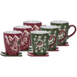 Ritzenhoff & Breker, Tasse, Aspen/Whistler Kaffeebecher auf Ski (340 ml, 6x)