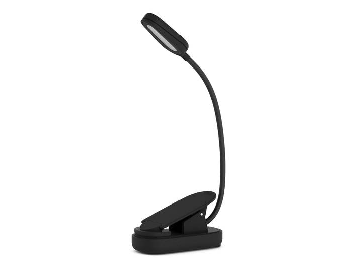 LED Klemmleuchte Leselampe mit Akku schwarz