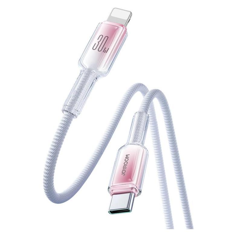 Joyroom S-A42 Crystal Clear Series Fast Charging Data Cable Type-C to Lightning 30W 1.2m White (1.20 m, USB 2.0, 30 W) (S-A42)