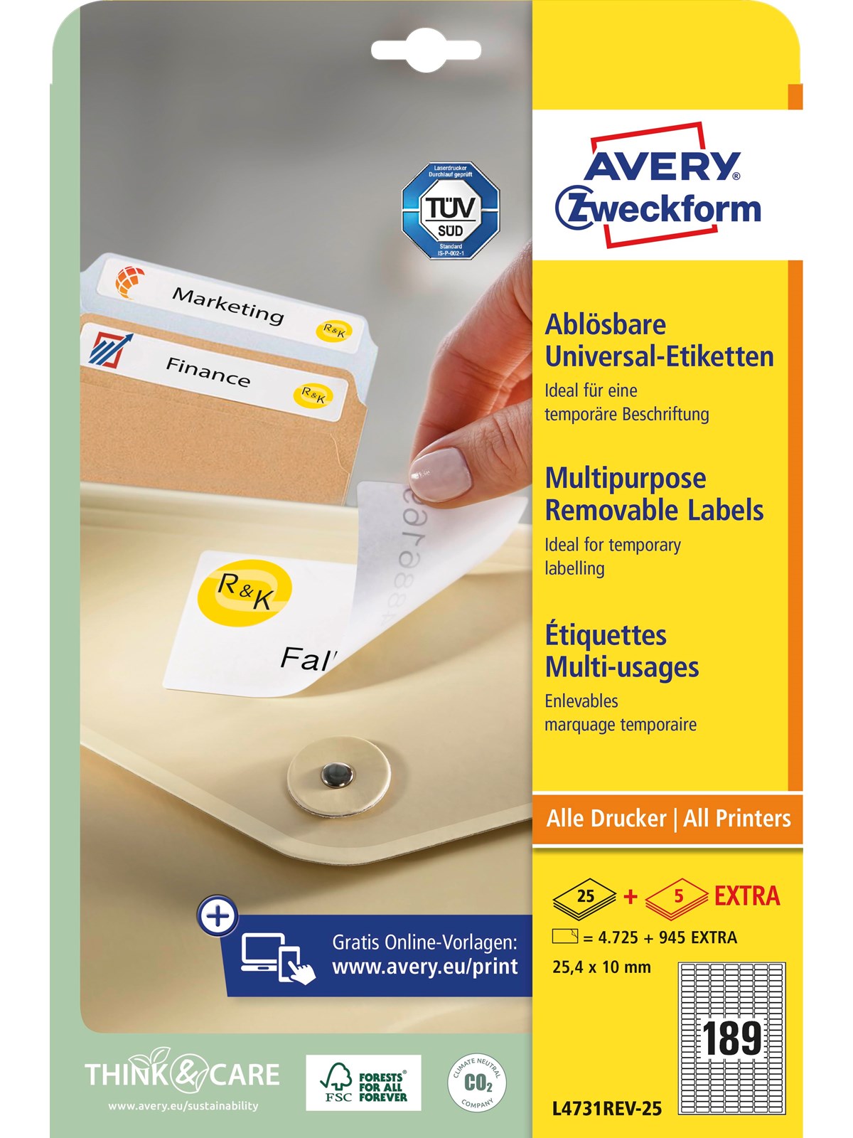 Avery Removable labels white