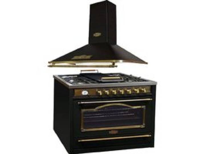 Cuisinière gaz pose libre 90 cm Kaiser HGE 93555 Em Noir Style retro - 5 foyers - Autonettoyage catalytique