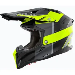 Airoh Aviator 3 Monarch, Motocrosshelm - Matt Schwarz/Neon-Gelb/Dunkelgrau - S