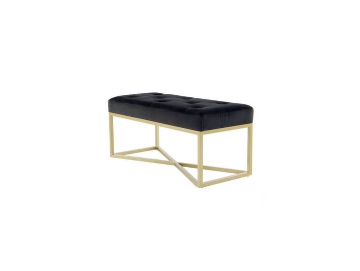 Kayoom Hockerbank, Schwarz, Gold, Metall, Kunststoff, 40x40x90 cm, Schlafzimmer, Bettbank